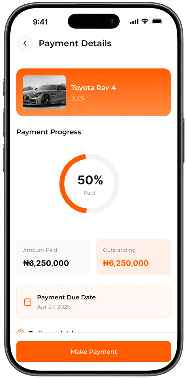 Payment Details Interface